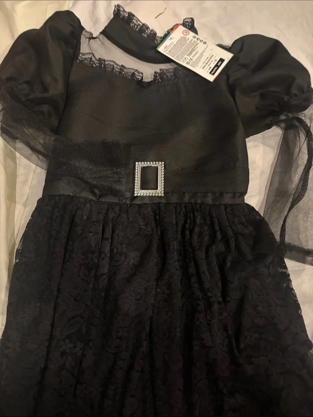Ikali Black Girls' Lace Witch Costume Dress - Kids Costume